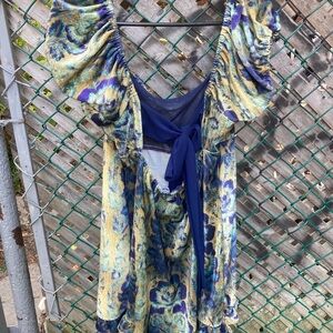 Urban Outfitters Velvet Dress with Bow-Tie Back